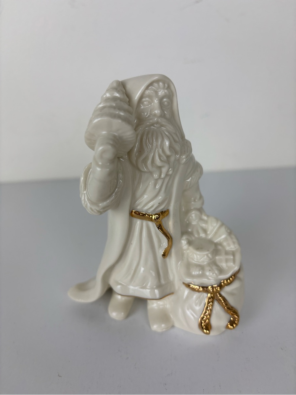 Lenox White Ceramic Santa Figurine with Gold Accents - Picture 3 of 10